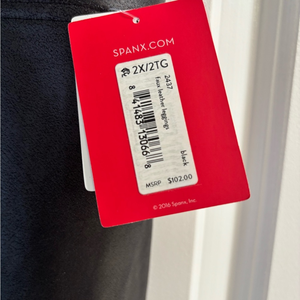NWT Women’s SPANX Shaping Black Faux Leather Leggings - Picture 5 of 8